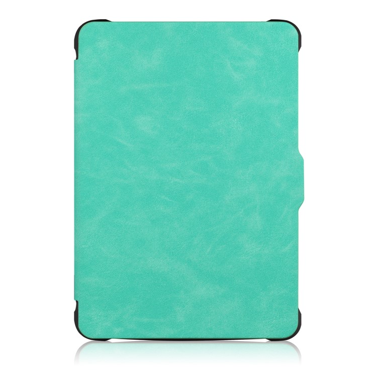 Crazy Horse Texture Anti-shock Leather Flip Shell for Amazon Kindle Paperwhite 3/2/1 - Cyan-2