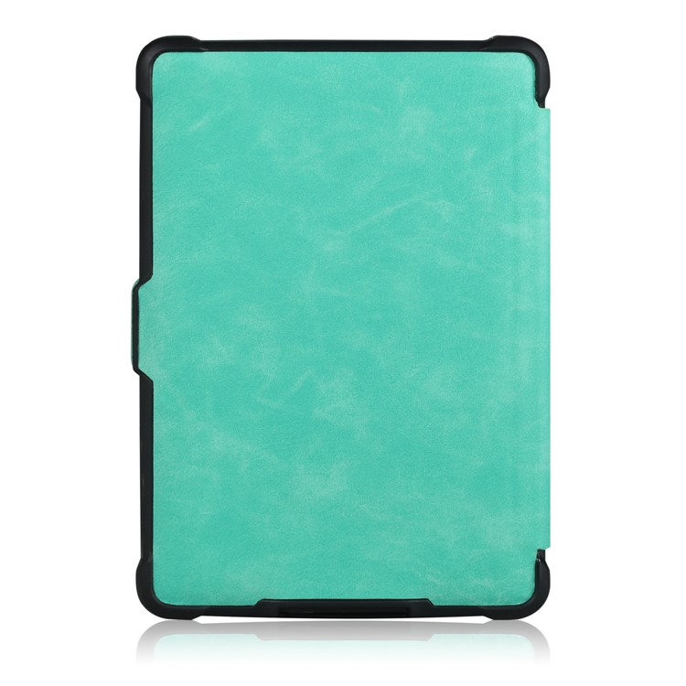 Crazy Horse Texture Anti-shock Leather Flip Shell for Amazon Kindle Paperwhite 3/2/1 - Cyan-3