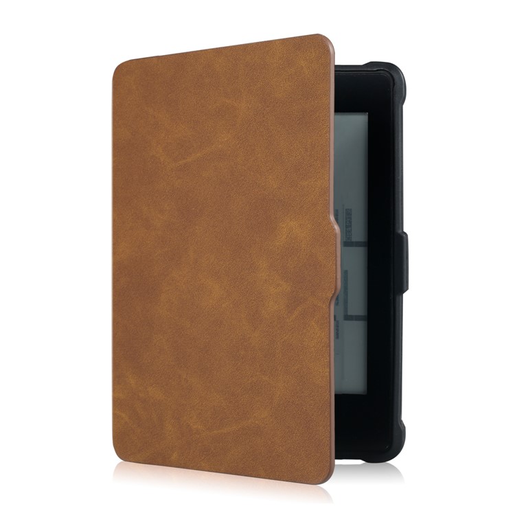 Crazy Horse Texture Anti-shock Leather Flip Protective Case for Amazon Kindle Paperwhite 3/2/1 - Brown-4