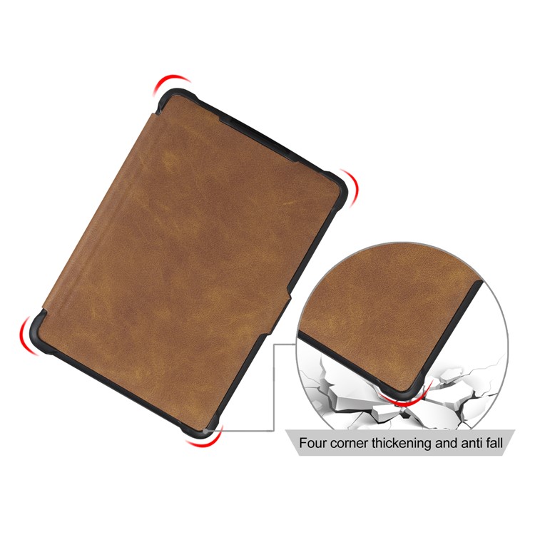 Crazy Horse Texture Anti-shock Leather Flip Protective Case for Amazon Kindle Paperwhite 3/2/1 - Brown-6