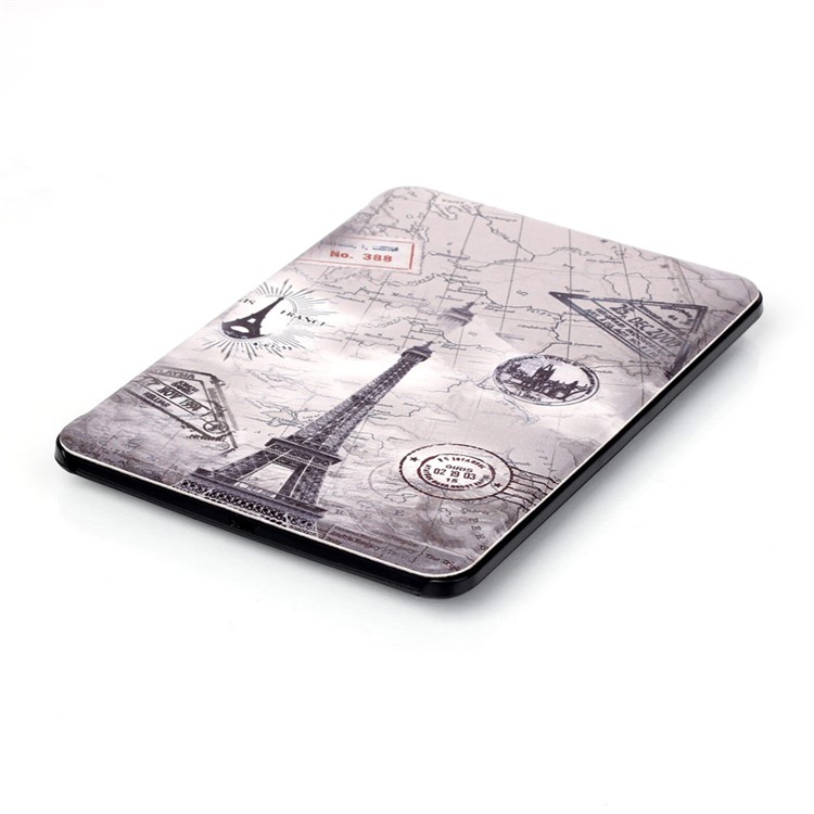 Smart Leather Flip Case for Amazon Kindle Voyage - Eiffel Tower and Map-5