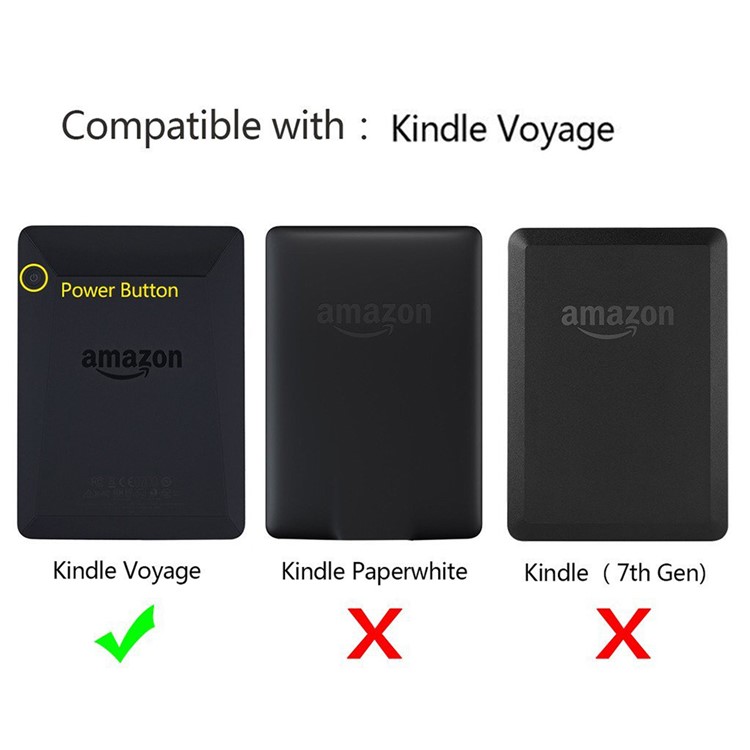 Smart Leather Flip Case for Amazon Kindle Voyage - Eiffel Tower and Map-8