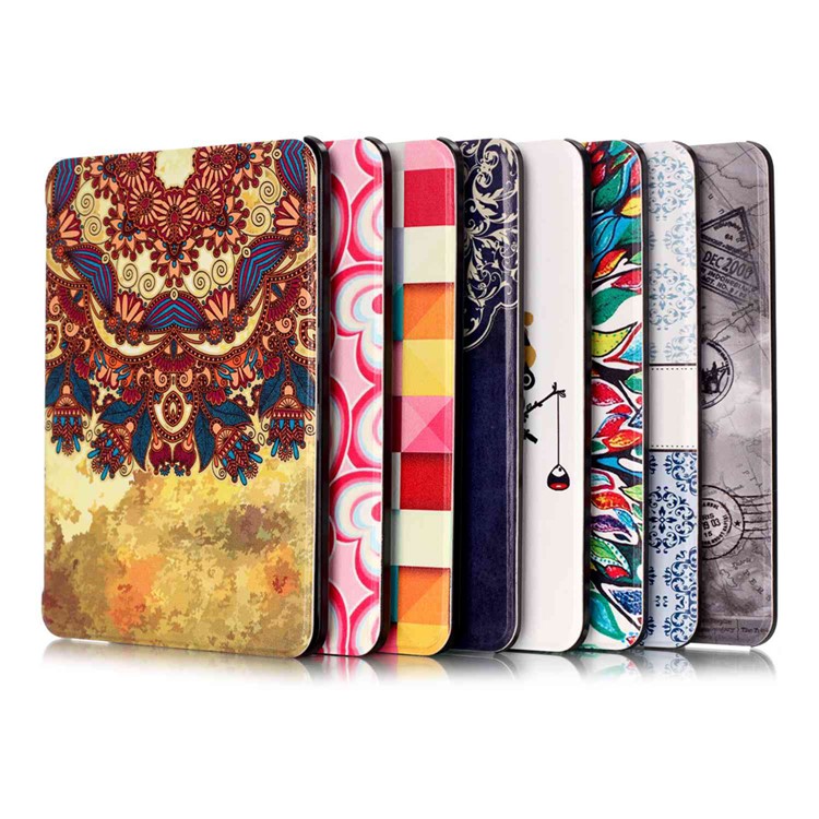 Smart Leather Flip Case for Amazon Kindle Voyage - Eiffel Tower and Map-9