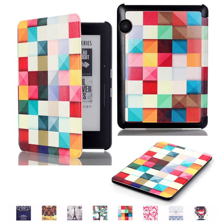 Smart Leather Flip Case for Amazon Kindle Voyage - 3D Effect Check-1