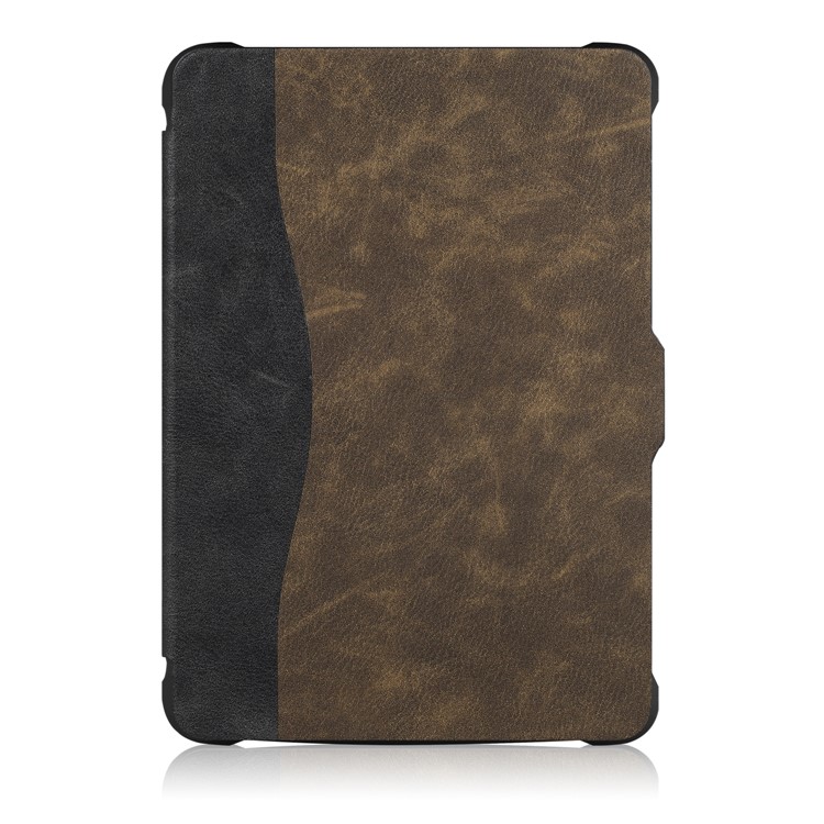 Two-tone Smart Leather Cover for Amazon Kindle Paperwhite - Black + Brown-2