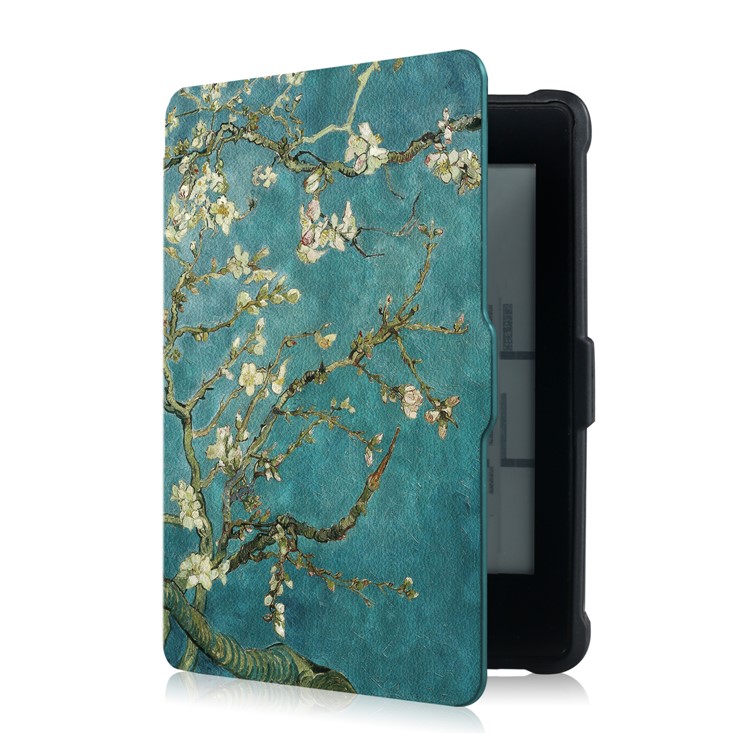 Pattern Printing Smart Leather Shell for Amazon Kindle Paperwhite - Wintersweet Flowers-4