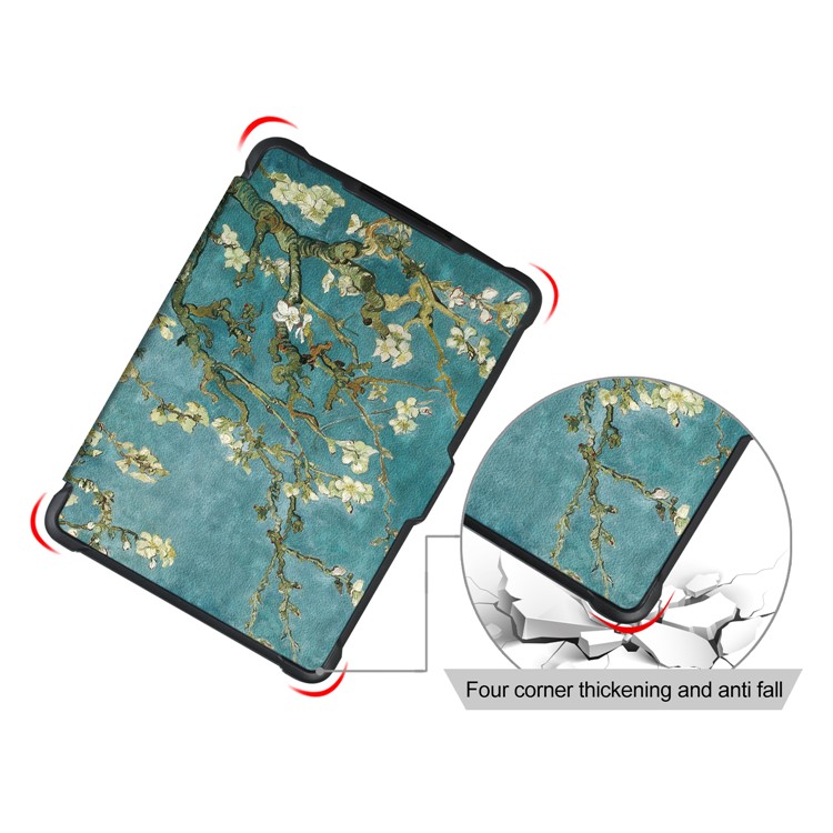Pattern Printing Smart Leather Shell for Amazon Kindle Paperwhite - Wintersweet Flowers-6