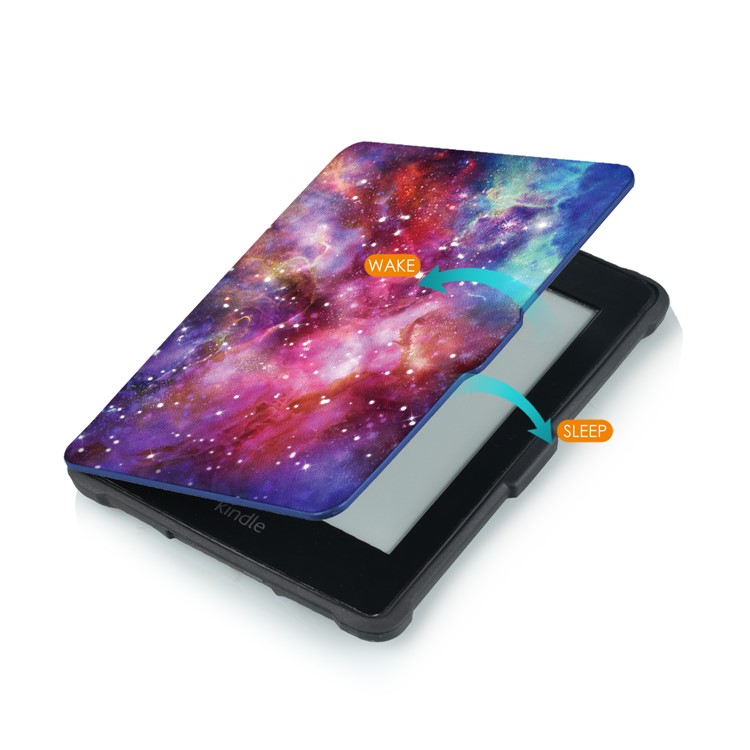 Patterned Leather Smart Cover for Amazon Kindle Paperwhite - Universe-5