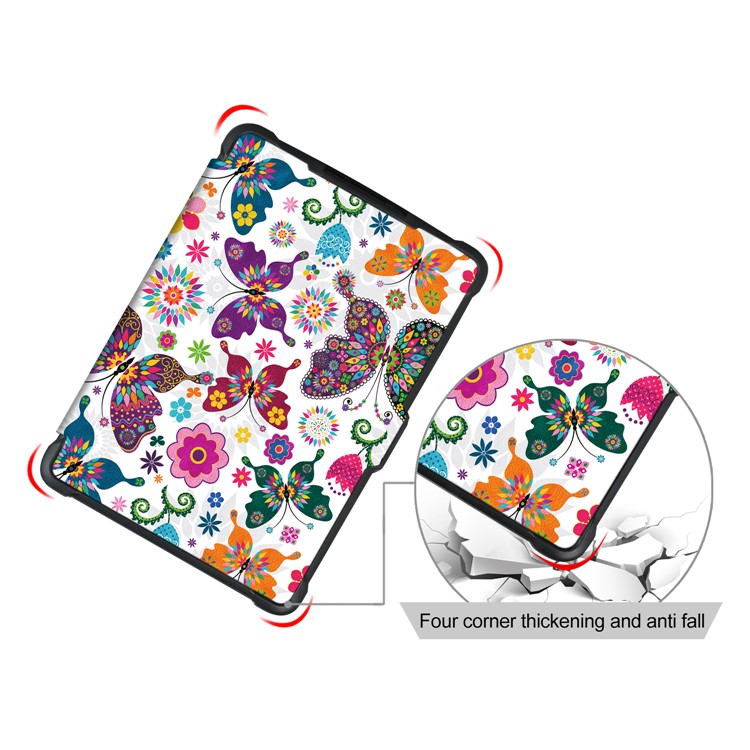 Patterned Smart Leather Protection Case for Amazon Kindle Paperwhite - Colorful Butterflies and Flowers-6