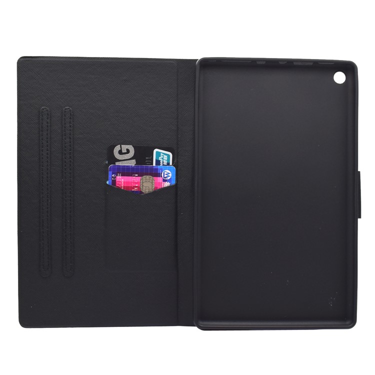Pattern Printing Leather Stand Case for Amazon Fire HD 8 (2017) - Rabbit Holding Carrot-4