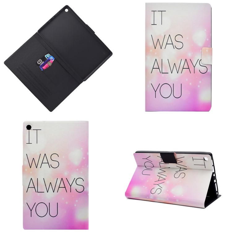 Pattern Printing Leather Stand Tablet Case for Amazon Fire HD 8 (2017) - It Was Always You-1