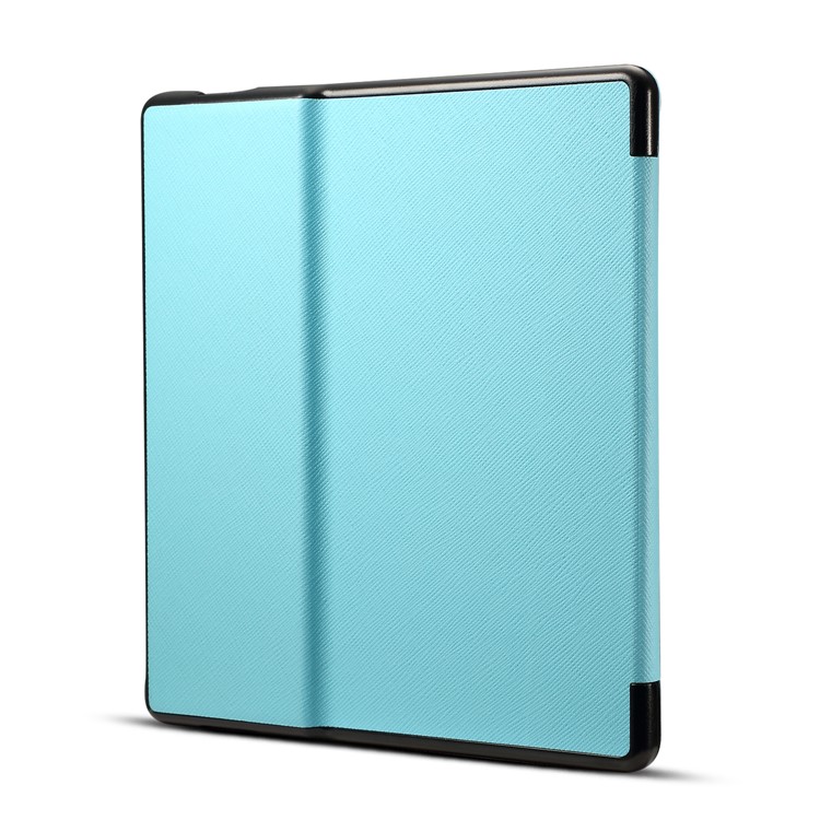 Cross Texture PU Leather Flip Case for Amazon All-New Kindle Oasis 7-inch (2017) - Baby Blue-2