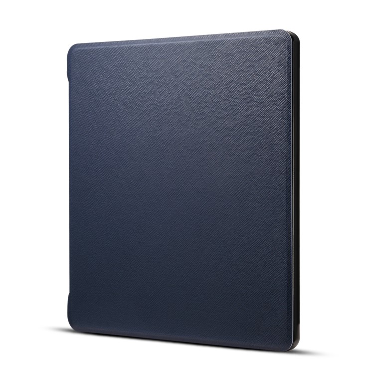 Cross Texture Leather Folio Case for Amazon All-New Kindle Oasis 7-inch (2017) - Dark Blue-1