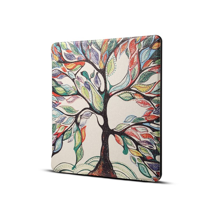 Patterned Leather Folio Smart Protector Shell for Amazon Kindle Oasis 7-inch (2017) - Abstract Free-1