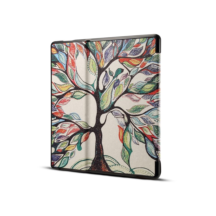 Patterned Leather Folio Smart Protector Shell for Amazon Kindle Oasis 7-inch (2017) - Abstract Free-2