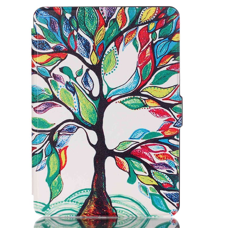 Smart Leather Flip Case for Amazon Kindle Paperwhite 3/2/1 - Colorful Tree-2