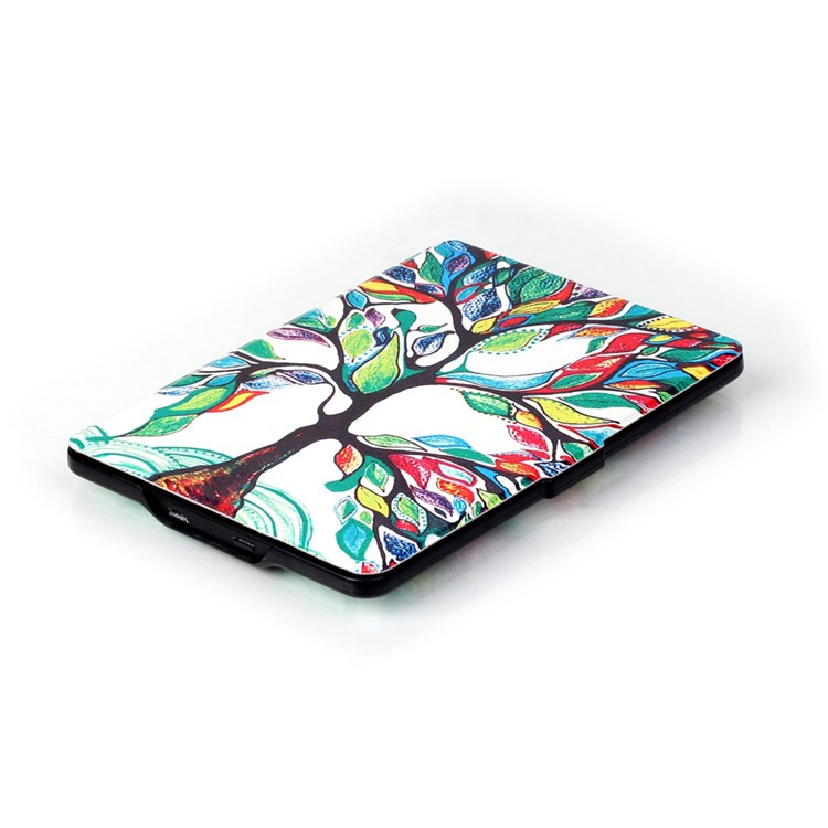 Smart Leather Flip Case for Amazon Kindle Paperwhite 3/2/1 - Colorful Tree-5