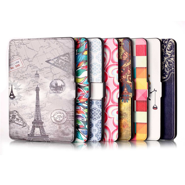 Smart Leather Flip Case for Amazon Kindle Paperwhite 3/2/1 - Colorful Tree-8