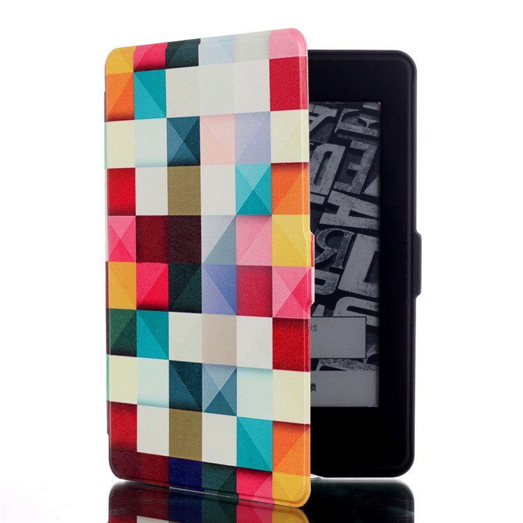 Smart Leather Flip Shell for Amazon Kindle Paperwhite 3/2/1 - 3D Effect Pattern-4