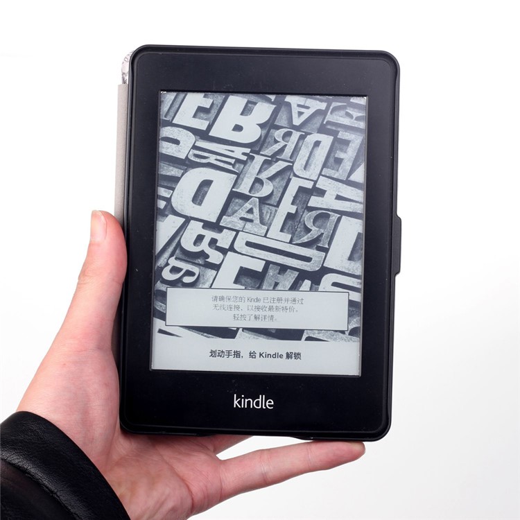 Smart Leather Flip Case for Amazon Kindle Paperwhite 3/2/1 - Eiffel Tower and Map-13