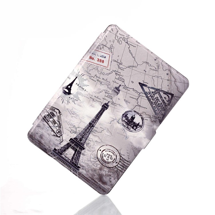 Smart Leather Flip Case for Amazon Kindle Paperwhite 3/2/1 - Eiffel Tower and Map-9
