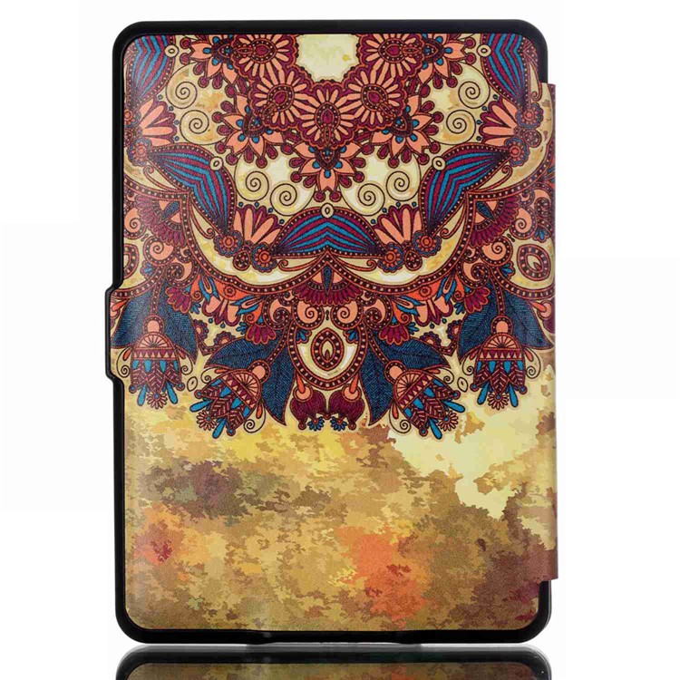 Smart Leather Flip Case for Amazon Kindle Paperwhite 3/2/1 -Vintage Flower-3