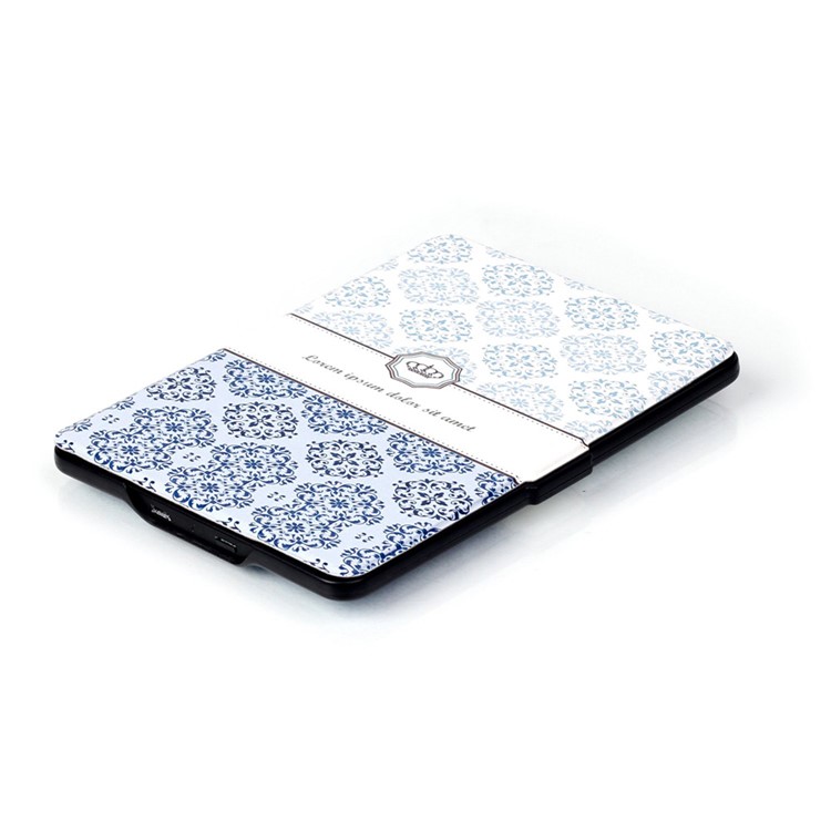 Smart Leather Flip Case for Amazon Kindle Paperwhite 3/2/1 - Retro Flower-5