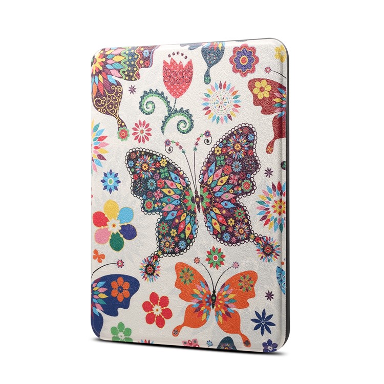 Pattern Printing Leather Smart Shell for Amazon Kindle Paperwhite 4 (2018) - Colorful Butterfly-1