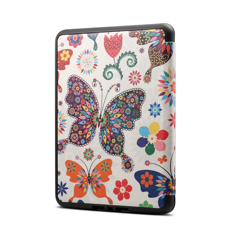 Pattern Printing Leather Smart Shell for Amazon Kindle Paperwhite 4 (2018) - Colorful Butterfly-2