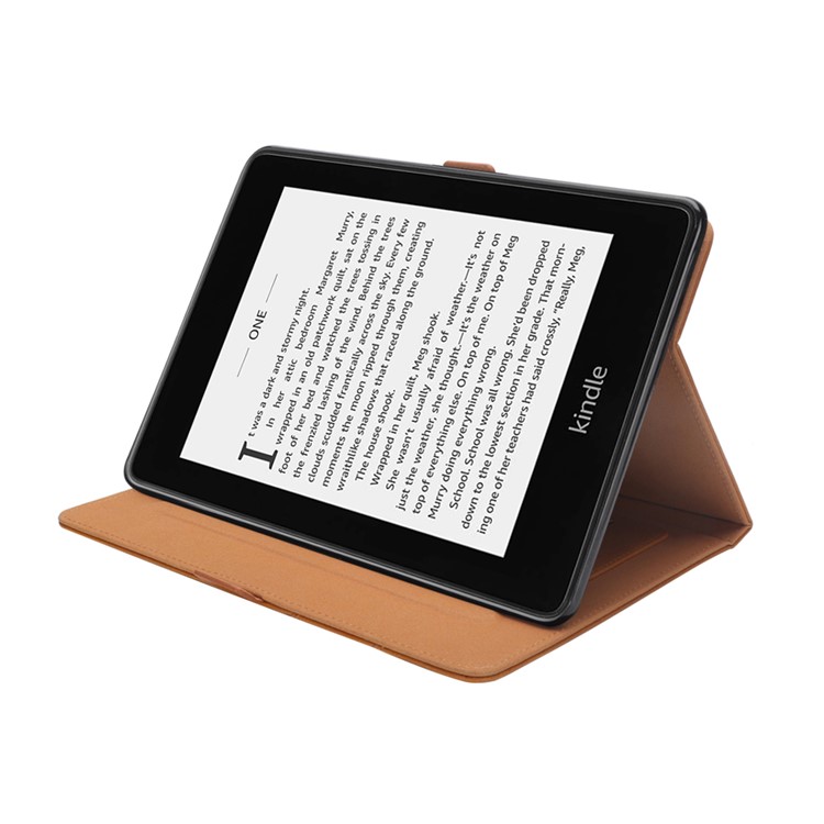Kartensteckplätze Stehen Lederschutzhülle Für Amazon Kindle Paperwhite 4 (2018) - Braun-8