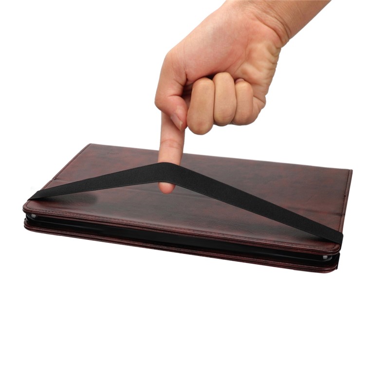Leder Flip Case Für Amazon Kindle Paperwhite 4 (2018) Mit Gummiband / Brieftasche / Stand - Kaffee-6