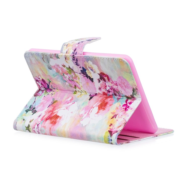 Pattern Printing Leather Wallet Stand Case for Amazon Kindle Paperwhite 4/3/2/1 - Pretty Flowers-6