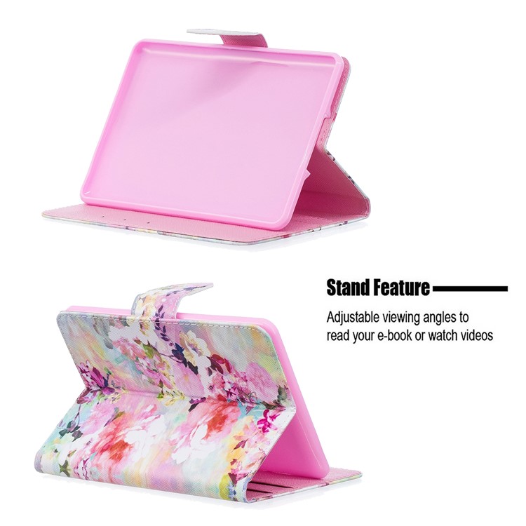 Pattern Printing Leather Wallet Stand Case for Amazon Kindle Paperwhite 4/3/2/1 - Pretty Flowers-9