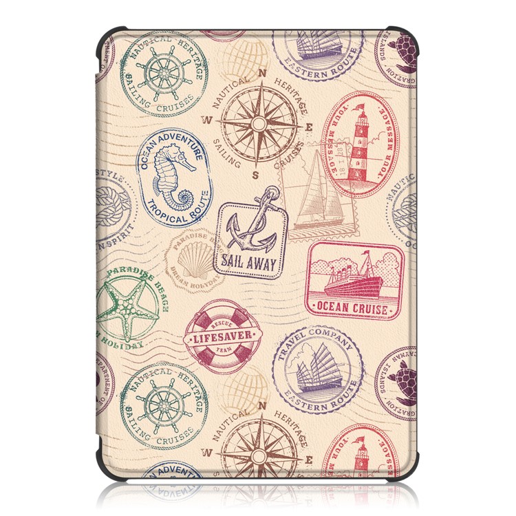 Pattern Printing Smart Leather Stand Case for Amazon Amazon Kindle Paperwhite 4 (2018) - Postmark-2