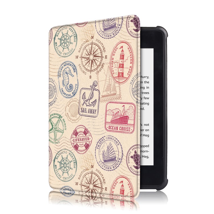 Pattern Printing Smart Leather Stand Case for Amazon Amazon Kindle Paperwhite 4 (2018) - Postmark-4