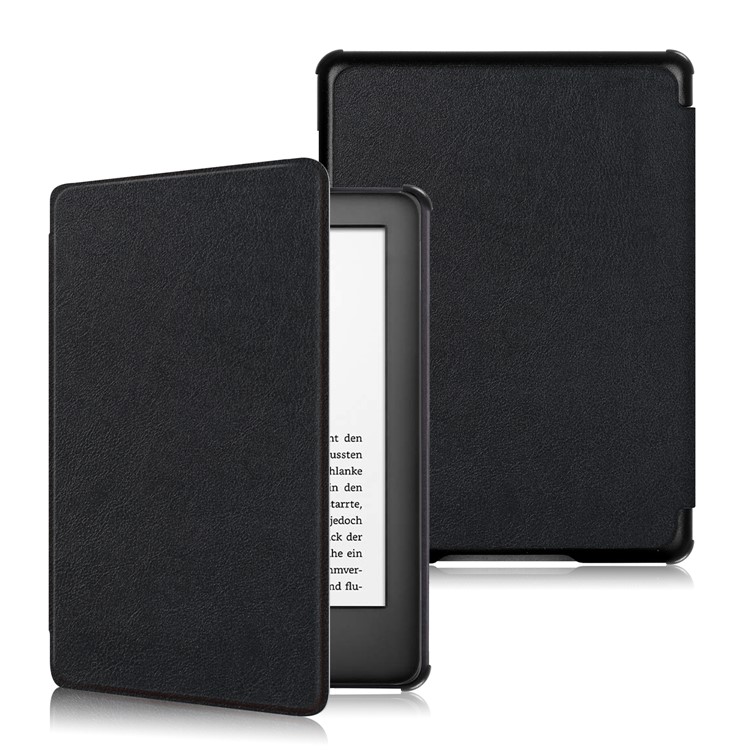 Auto-wake/sleep PU Leather Protective Flip Cover for Amazon All-New Kindle (2019) - Black-1