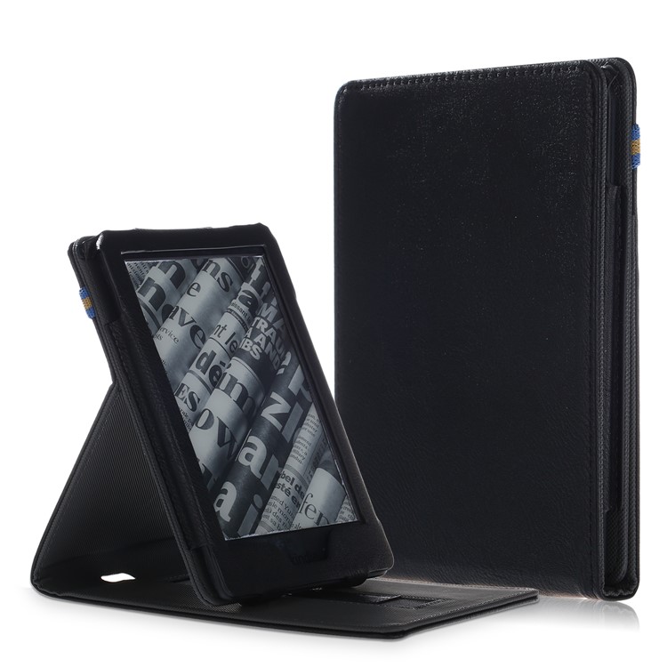 PU Leather Stand Smart Tablet Casing for Amazon Kindle (2016)/All-New Kindle (2019) - Black-8