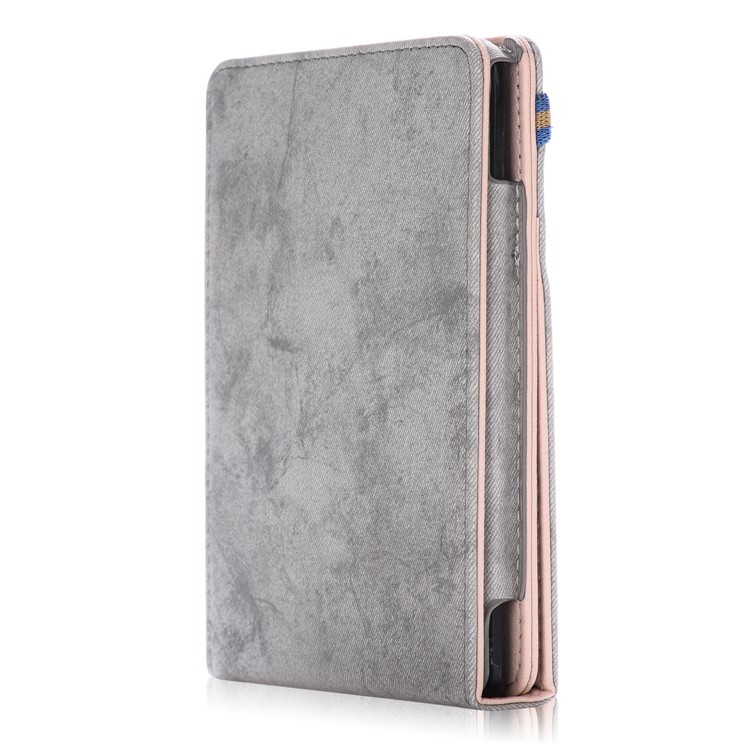 PU Leather Stand Case with Hand Strap for Amazon Kindle Paperwhite 3/2/1- Grey-4