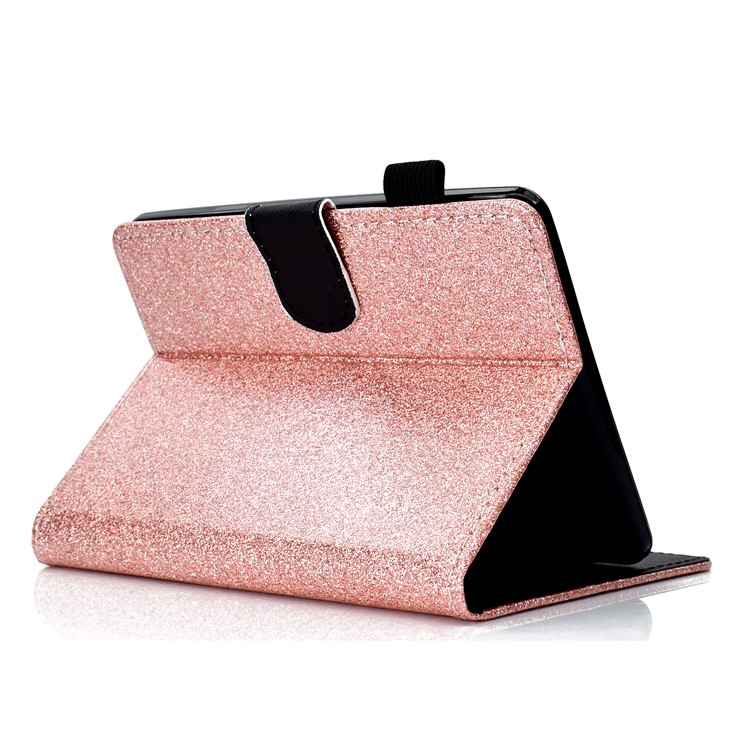 Glittery Powder Card Slots Stand Flip Leather Tablet Shell for Amazon All-New Kindle (2019) - Rose Gold-4