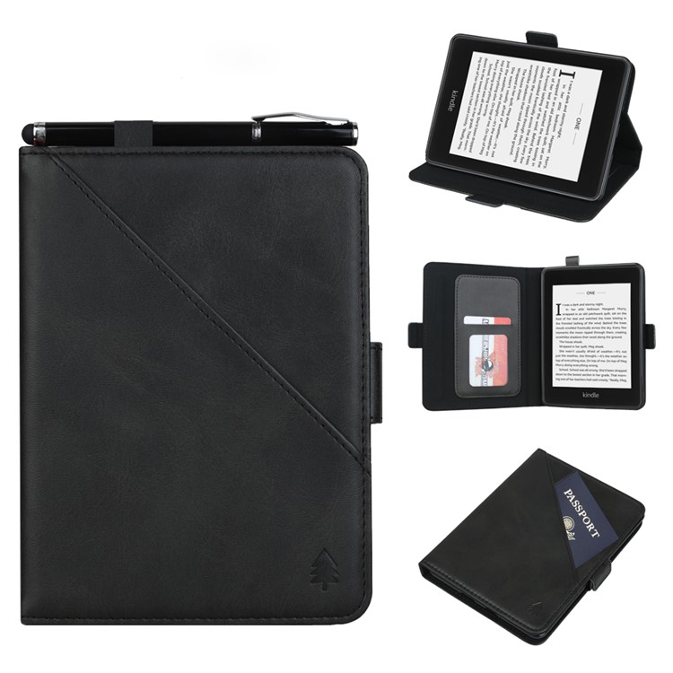 PU Leather with Stand Flip Case for Amazon All-New Kindle (2019) - Black-1