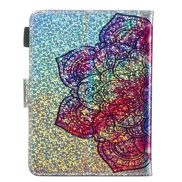 Pattern Printing Glitter Sequins Leather Wallet Case Cover for Amazon New Kindle 658 6 Inch (10th Generation 2019) - Mandala Flower-5