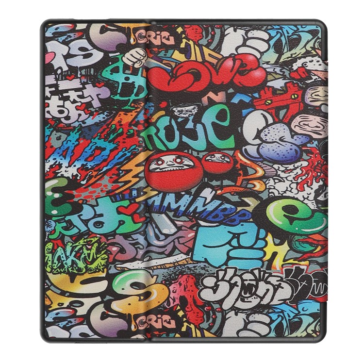 Pattern Printing Stand Leather Tablet Protective Case for Amazon Kindle Oasis (2019) - Cartoon Graffiti-3