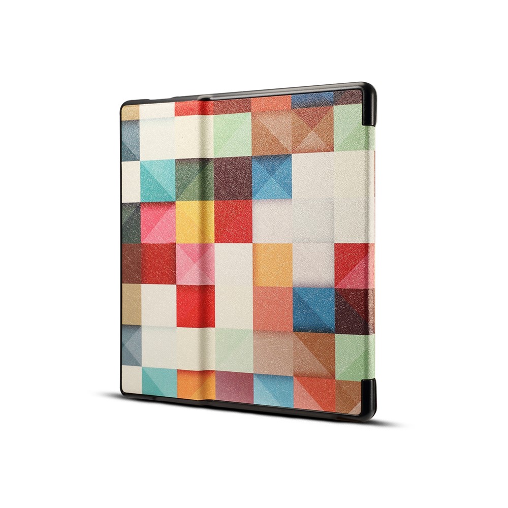 Custodia Per Tablet In Pelle Con Stampa Fantasia Per Amazon Kindle Oasis 7 Pollici (2019) - Diagramma Geometrico Colorato-2