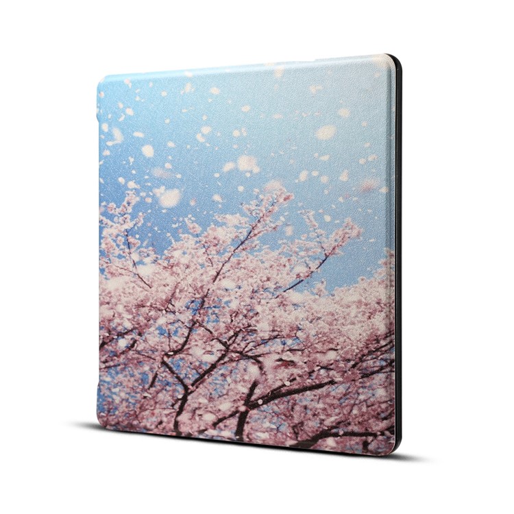 Custodia Per Tablet In Pelle Con Stampa Fantasia Per Amazon Kindle Oasis 7 Pollici (2019) - Fiori Di Ciliegio-1