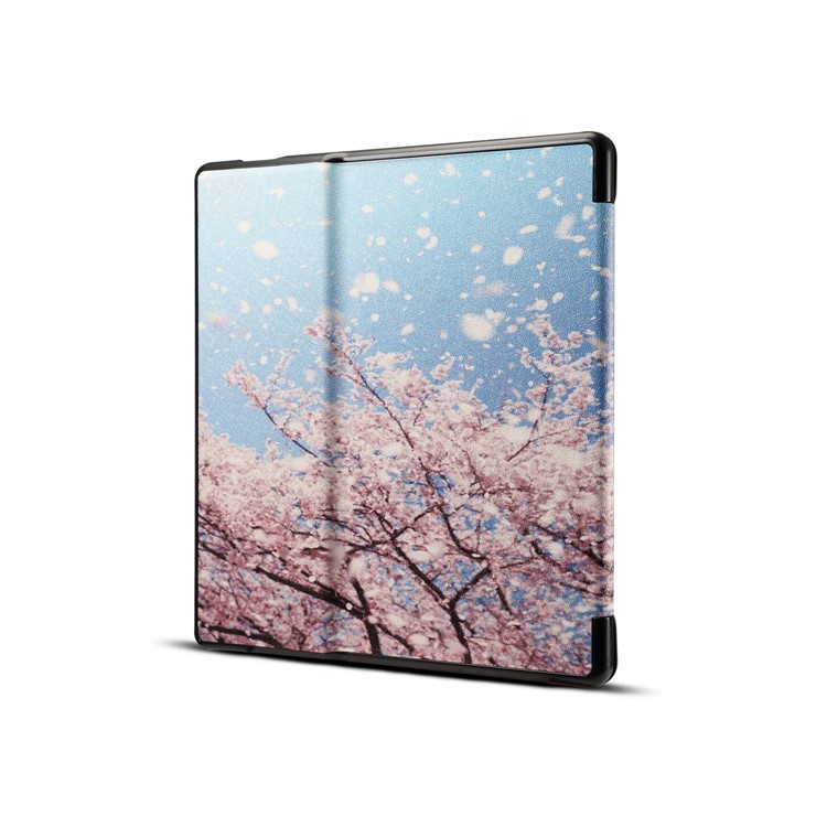 Custodia Per Tablet In Pelle Con Stampa Fantasia Per Amazon Kindle Oasis 7 Pollici (2019) - Fiori Di Ciliegio-2