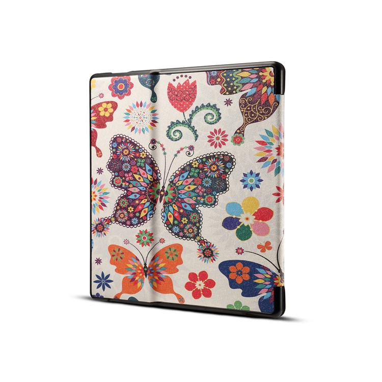 Custodia Per Tablet In Pelle Con Stampa Fantasia Per Amazon Kindle Oasis 7 Pollici (2019) - Farfalle-2