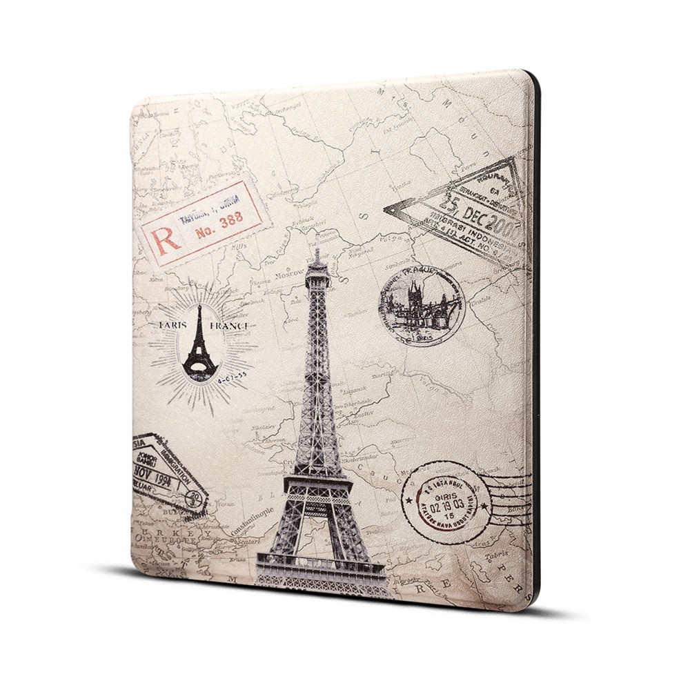 Custodia Per Tablet In Pelle Con Stampa Fantasia Per Amazon Kindle Oasis 7 Pollici (2019) - Torre Eiffel-1