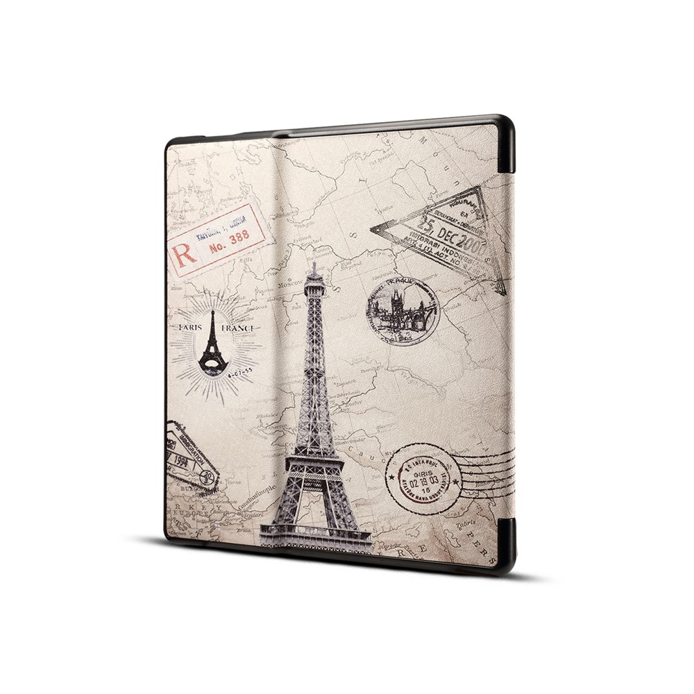 Custodia Per Tablet In Pelle Con Stampa Fantasia Per Amazon Kindle Oasis 7 Pollici (2019) - Torre Eiffel-2