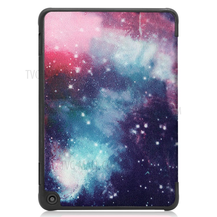 Pattern Printing PU Leather Tri-fold Stand Tablet Case for Amazon All-new Fire HD 8 (2020) - Cosmic Space-8