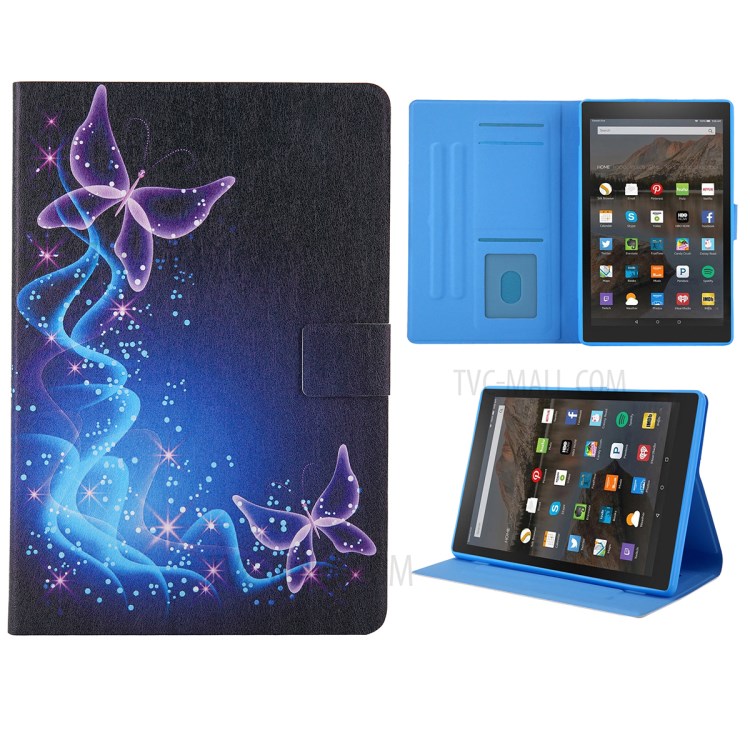 Couverture Tablette Support De Fente Pour Carte D'impression De Modèle En Cuir Pour HD Feu Amazon 8 / Feu HD 8 Plus - Papillon Magique-1